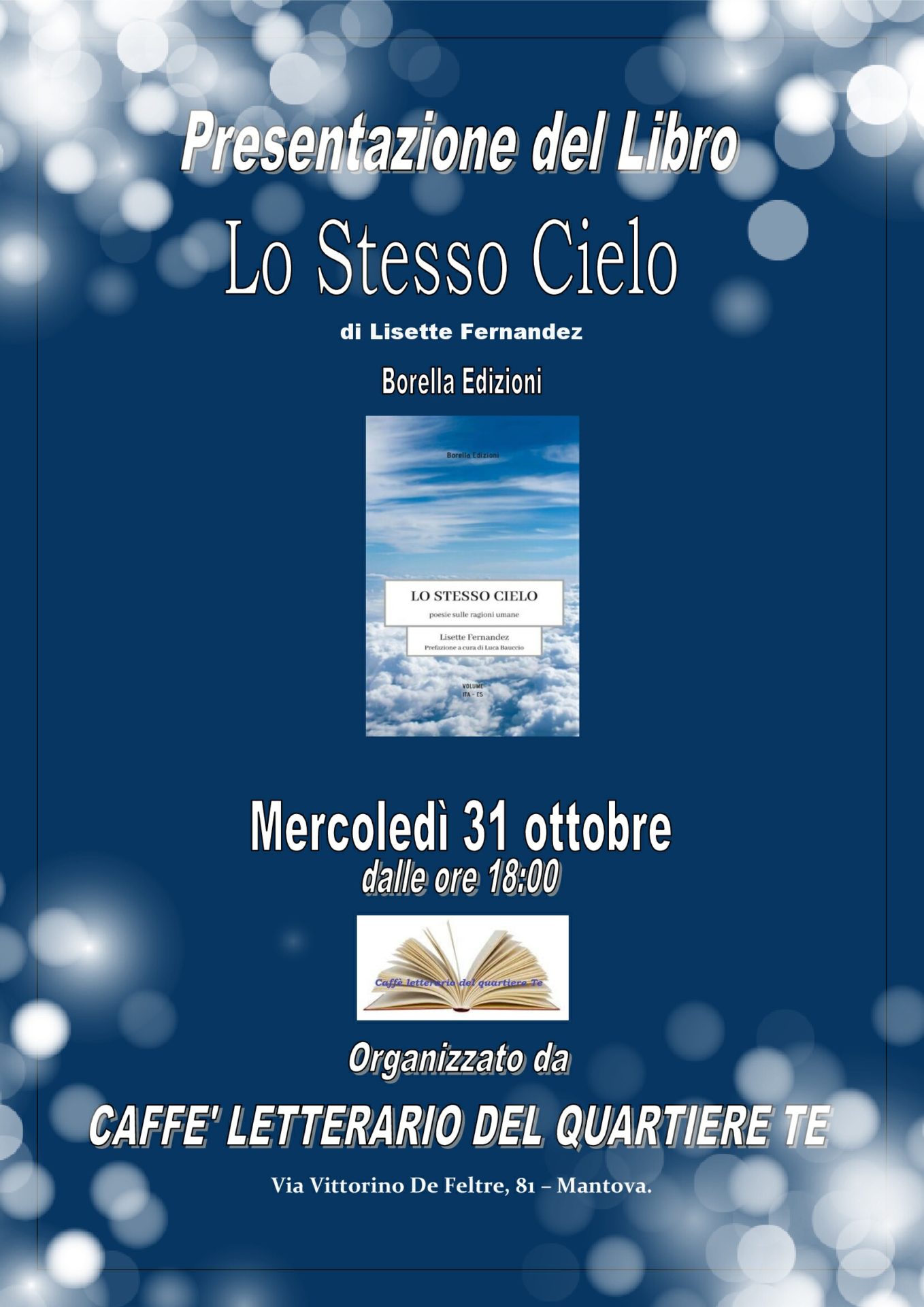 Lisette Fernandez Presenta la raccolta poetica “Lo stesso cielo”