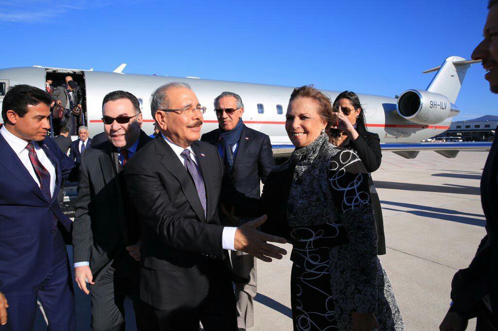 Presidente de la República Dominicana llega a Roma, Italia.