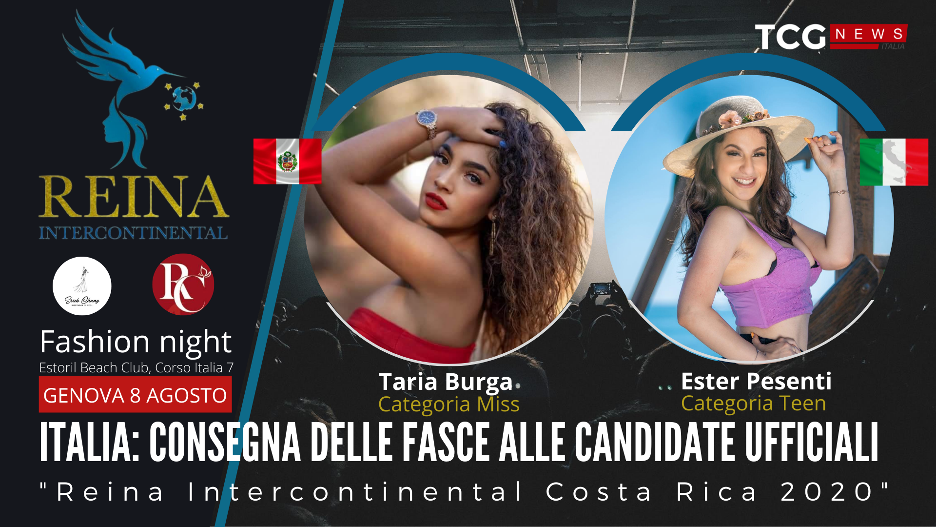 ITALIA: Consegna delle fasce alle candidate ufficiali “Reina Intercontinental 2020”