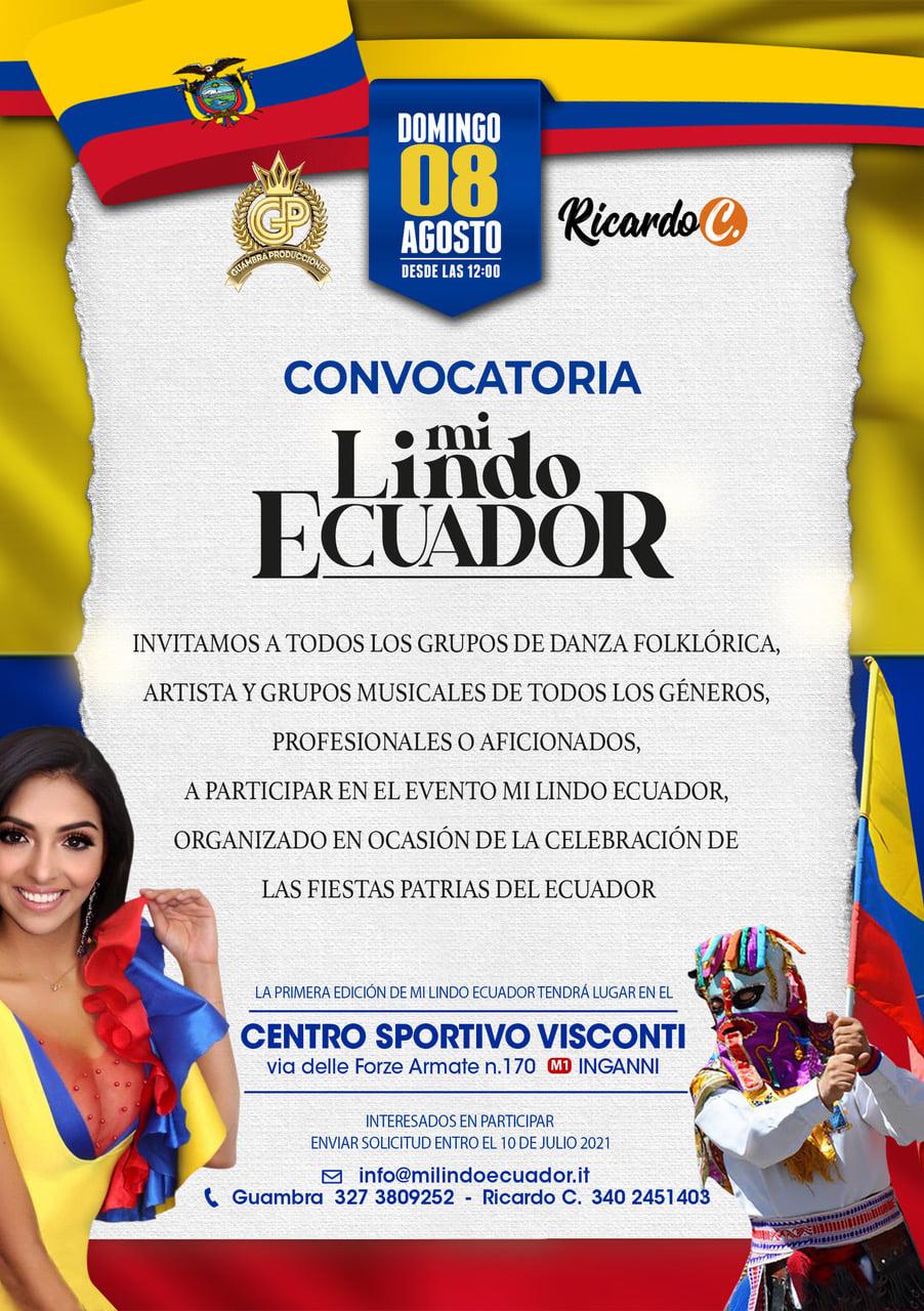 MI LINDO ECUADOR: Convocatoria para artistas, cantantes y grupos de danza