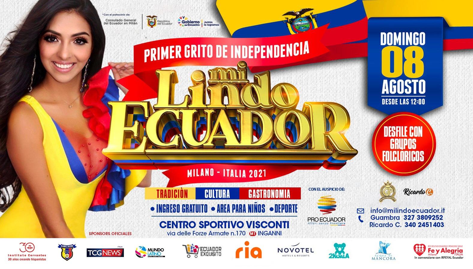 Ecuatorianos en Milán celebran su Fiesta Nacional este 8 de agosto