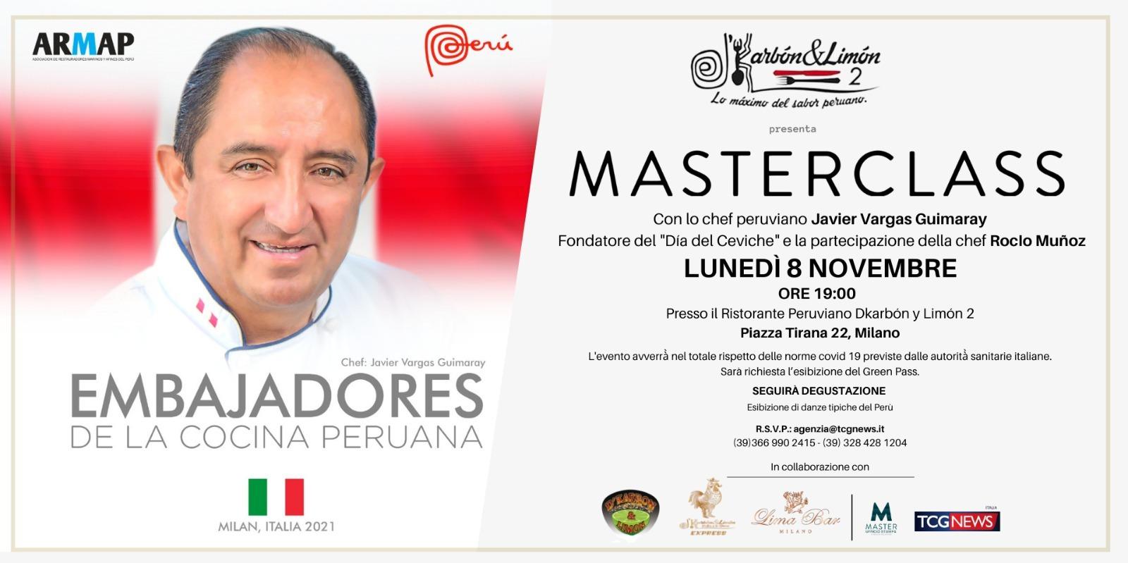 Masterclass Con lo chef peruviano Javier Vargas Guimaray