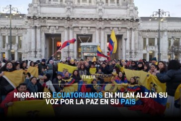 Migrantes ecuatorianos en Milán alzan su voz por la paz en su país